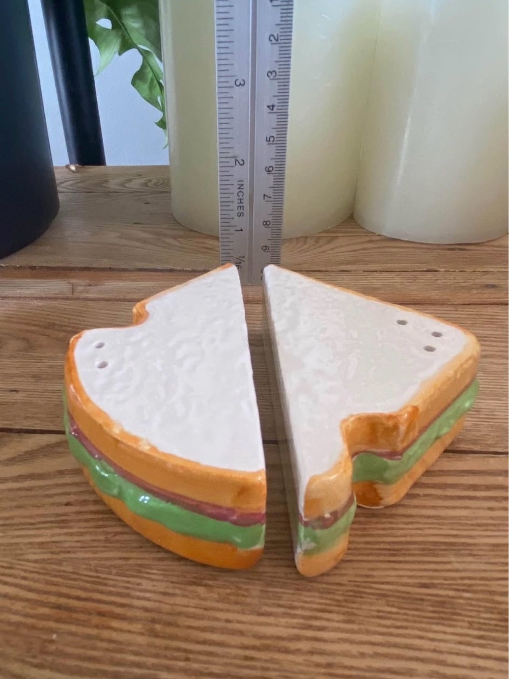 Vintage Ceramic Sandwich Halves Salt and Pepper Shakers Set